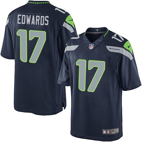 Men's Limited Braylon Edwards Nike Jersey Navy Blue Home - #17 NFL Seattle Seahawks